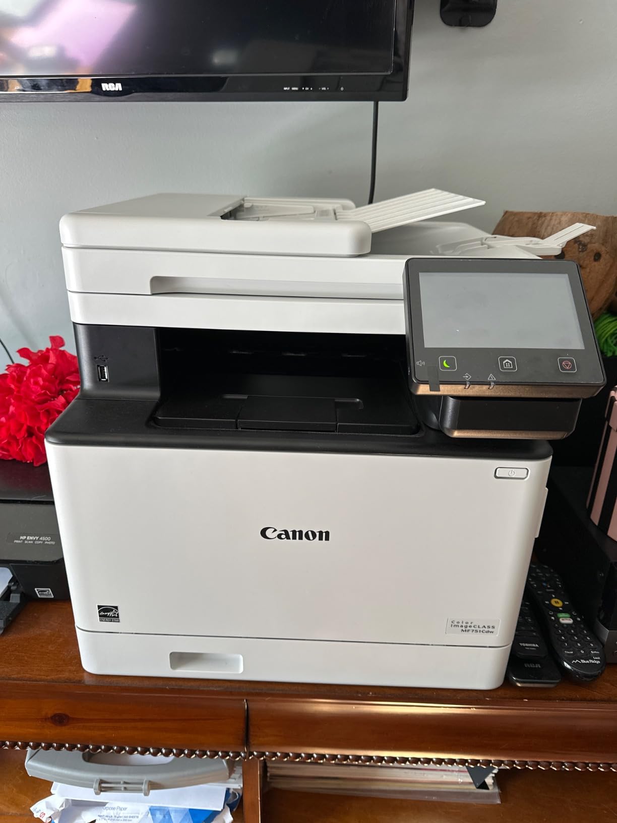 Canon imageCLASS MF751Cdw - Wireless Duplex Color Laser Printer, Multifunction with Copier, Scanner, Automatic Document Feeder, Mobile Ready, 3 Year Limited Warranty, 35 PPM, White customer photo 2