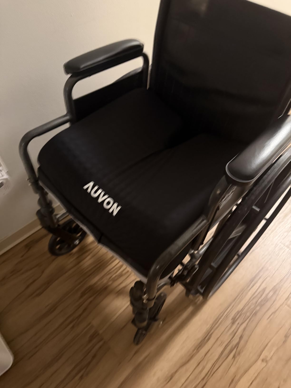AUVON Gel Wheelchair Seat Cushion with Waterproof Cover, Ergonomic Chair Cushion with U-Cutout for Tailbone, Back Pain Relief, Memory Foam Cushion for Office, Anti-Slip, Buckle Strap customer photo 1