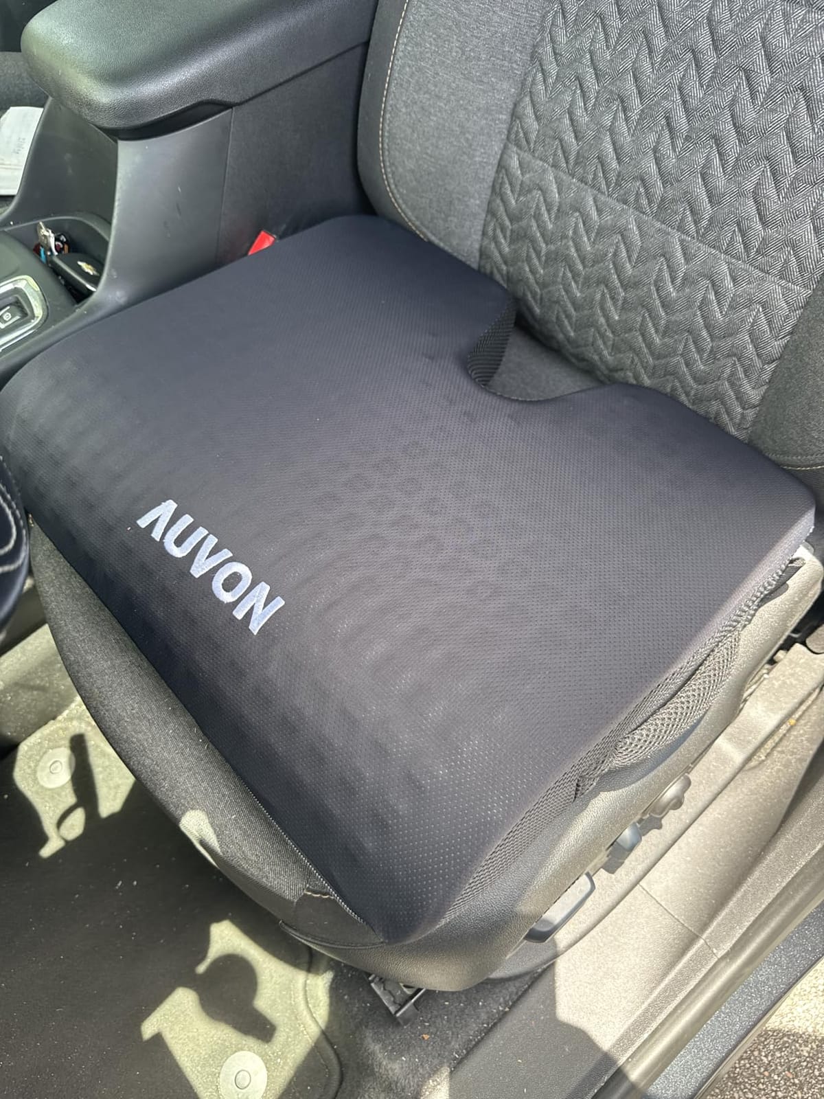 AUVON Gel Wheelchair Seat Cushion with Waterproof Cover, Ergonomic Chair Cushion with U-Cutout for Tailbone, Back Pain Relief, Memory Foam Cushion for Office, Anti-Slip, Buckle Strap customer photo 2