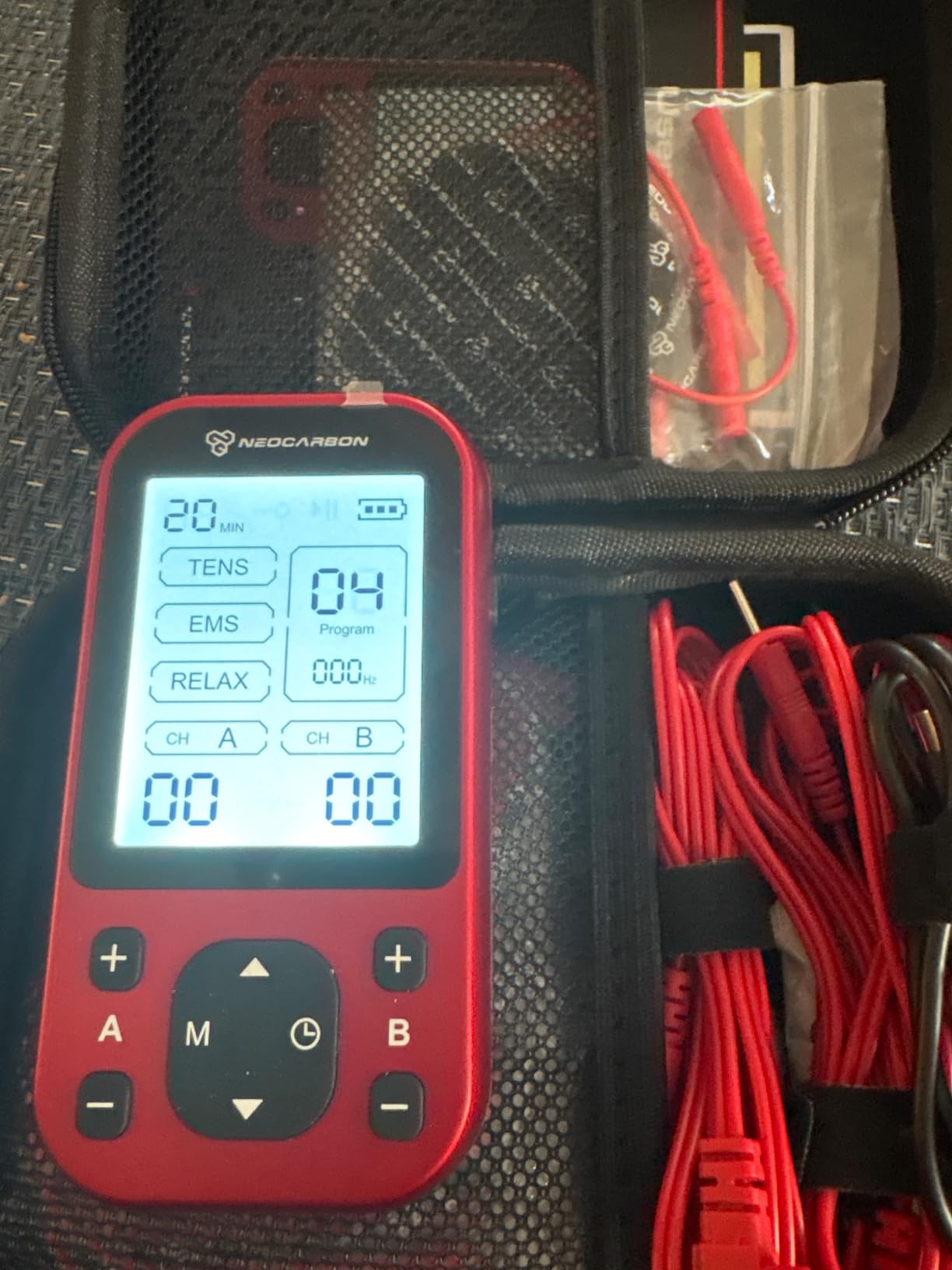 NEOCARBON TENS Unit Muscle Stimulator Pro for Back Pain Relief, Red customer photo 2