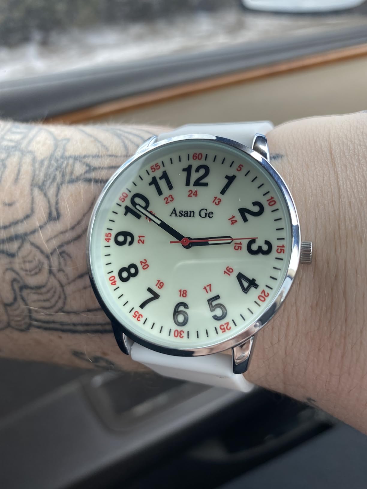 Asan Ge 40MM 3ATM Waterproof Wear Resistant Anti-Scratch Analog Nurse Watch 12/24 Hour Luminouse with Second Hand Military Time Big Face Easy to Read,Soft Breathable Easy to Clean Gift for Women customer photo 1