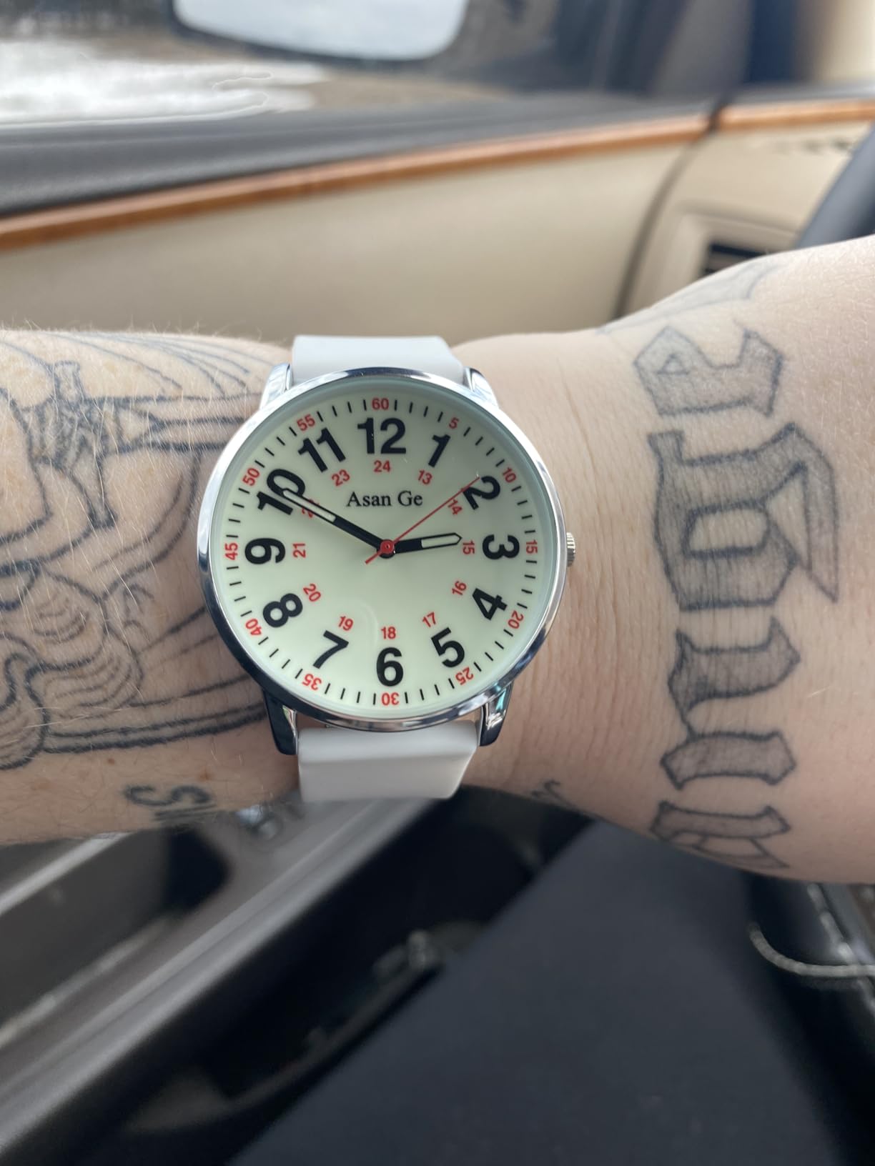 Asan Ge 40MM 3ATM Waterproof Wear Resistant Anti-Scratch Analog Nurse Watch 12/24 Hour Luminouse with Second Hand Military Time Big Face Easy to Read,Soft Breathable Easy to Clean Gift for Women customer photo 2