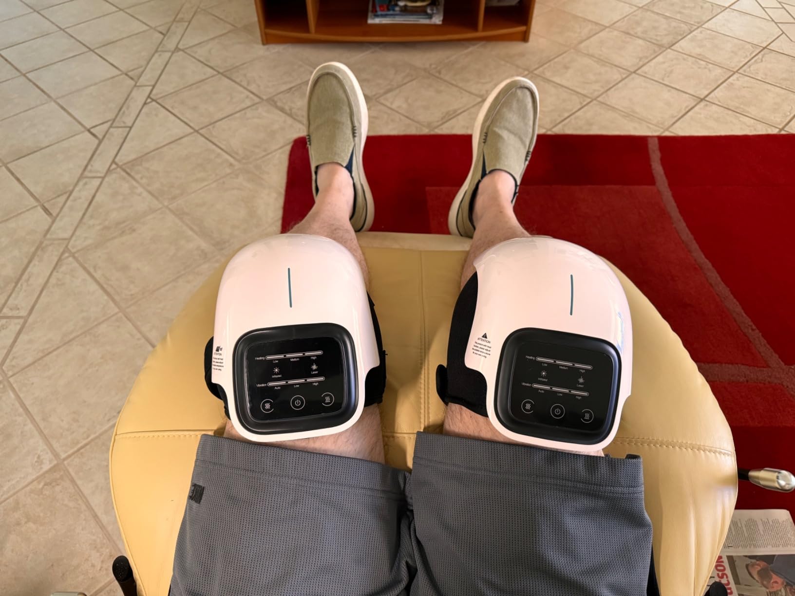 Cordless Knee Massager with LED Screen, Infrared Heat and Vibration Knee Pain Relief for Swelling Stiff Joints, Stretched Ligament and Muscles Injuries, Portable Knee Massage for Family and Friends customer photo 1