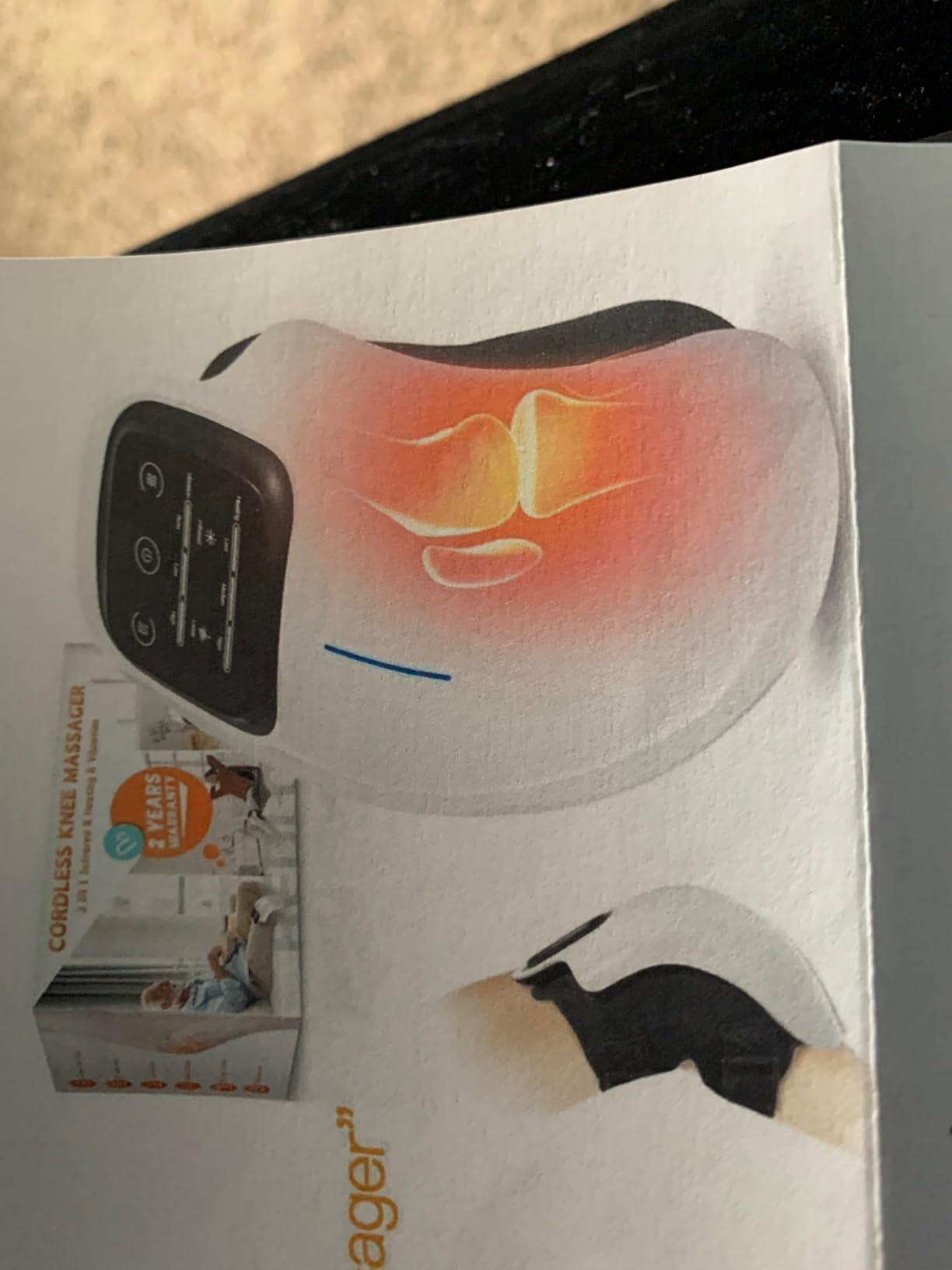 Cordless Knee Massager with LED Screen, Infrared Heat and Vibration Knee Pain Relief for Swelling Stiff Joints, Stretched Ligament and Muscles Injuries, Portable Knee Massage for Family and Friends customer photo 2