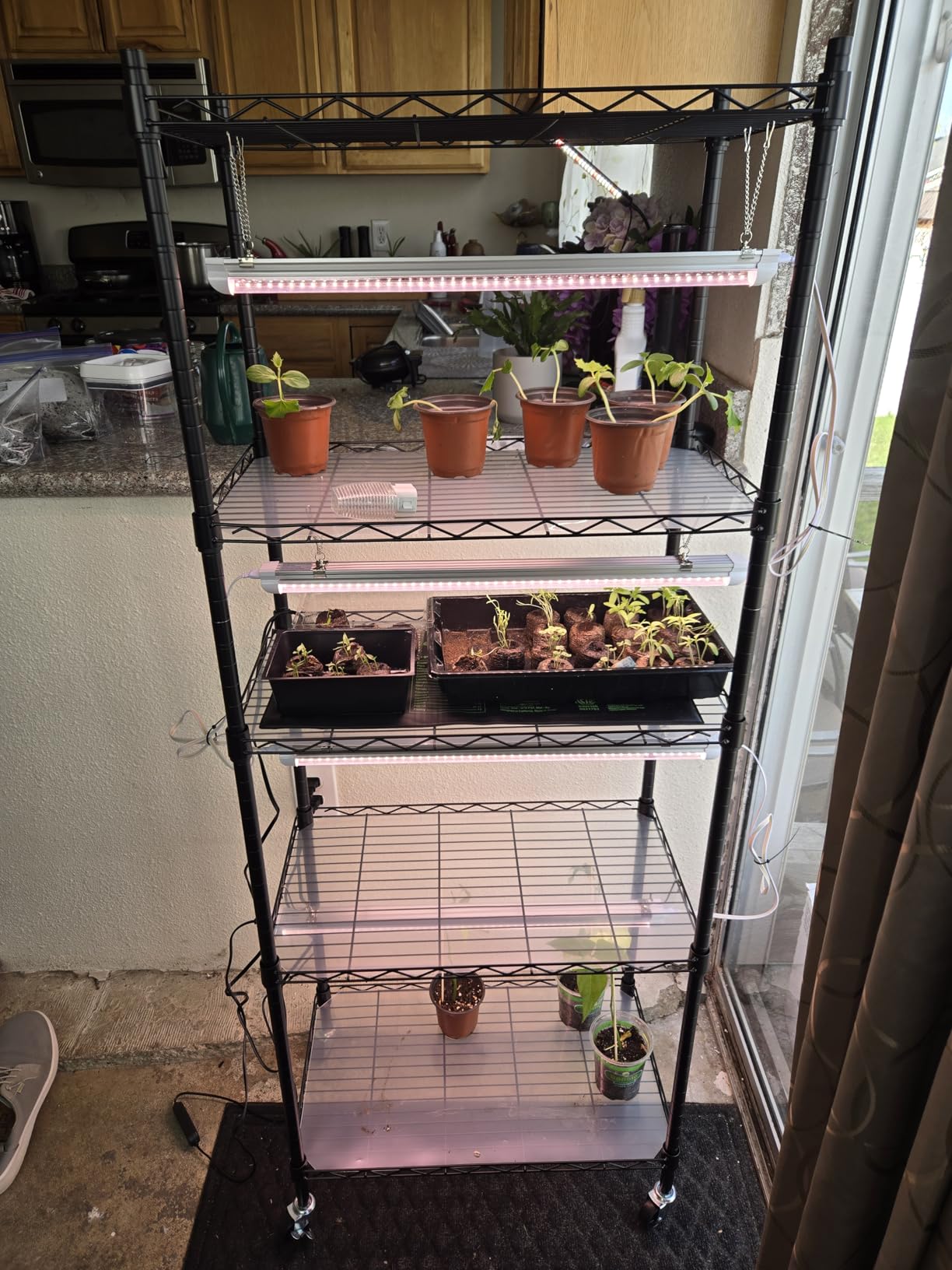 Plant shelf with grow light with 72W, 23.2