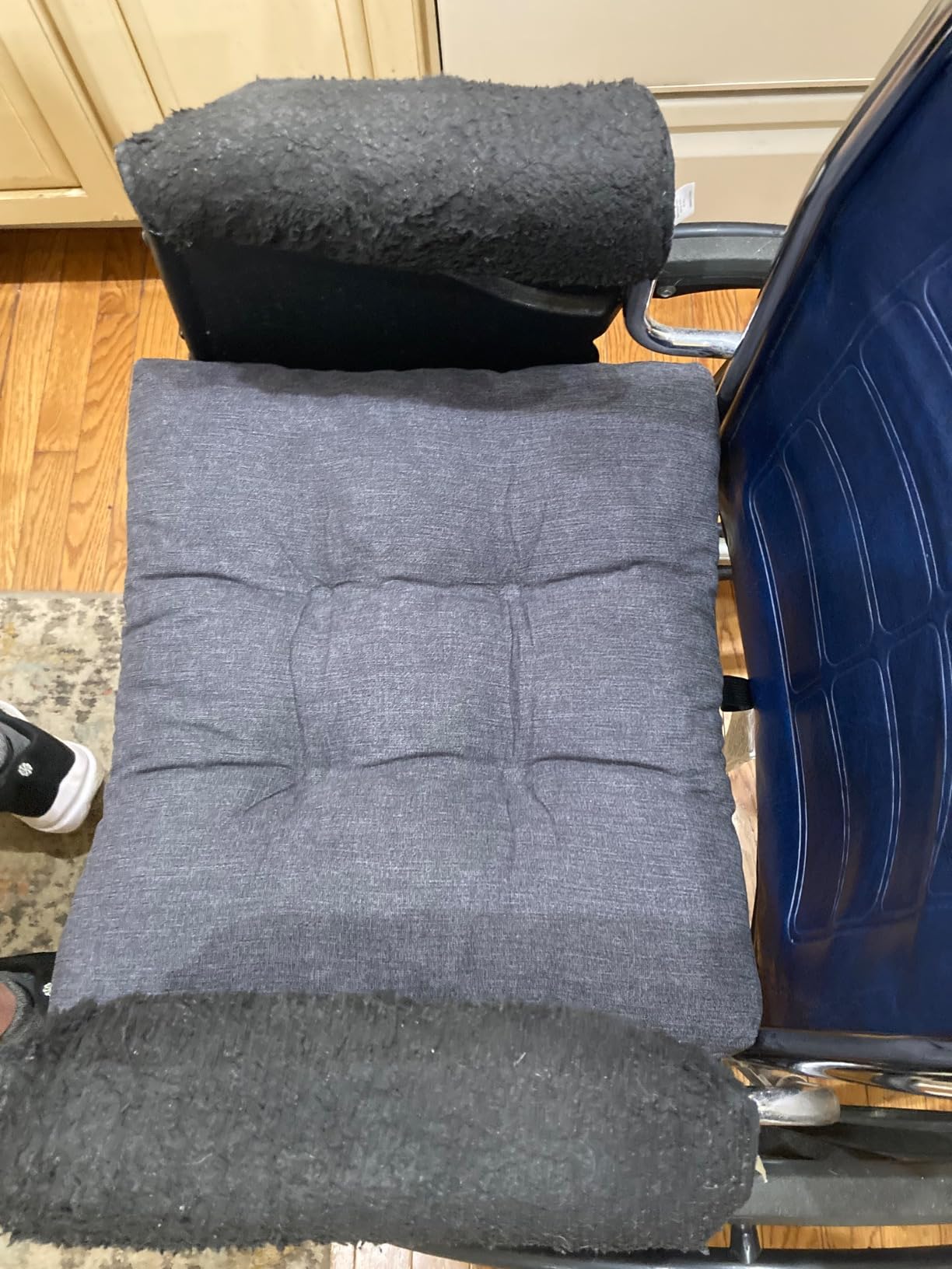 18x16 Memory Foam Wheel Chair Cushions for Seniors, Dual-Layer Anti-Sagging Patent Design with Curved Bottom for Better Fit and Pressure Relief on Wheelchair Seats, Dark Grey customer photo 1