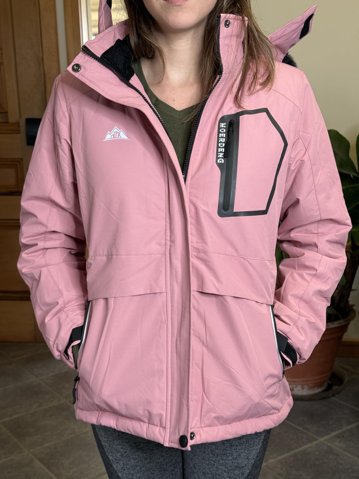 MOERDENG Women's Waterproof Winter Coat Softshell Hiking Jacket customer photo 2