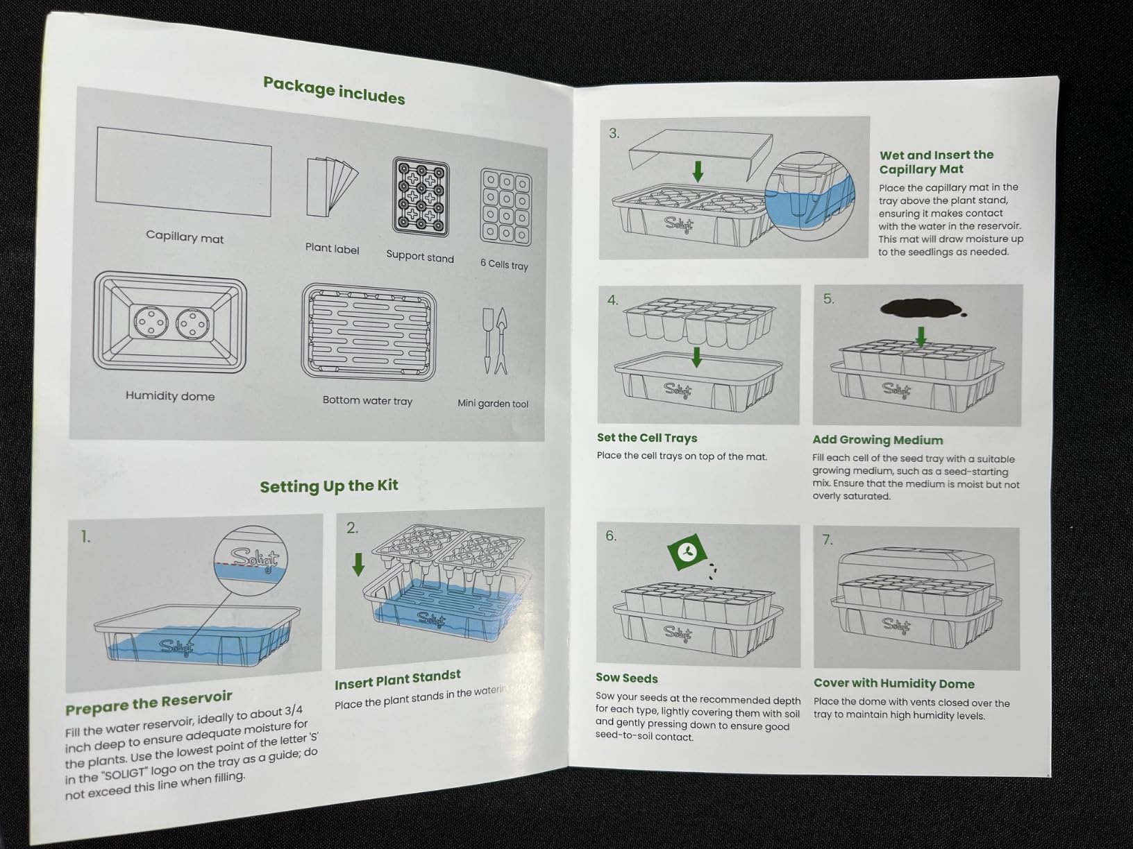 SOLIGT Self Watering Seed Starter Trays with Humidity Domes 6 Pack 144 Cell customer photo 1