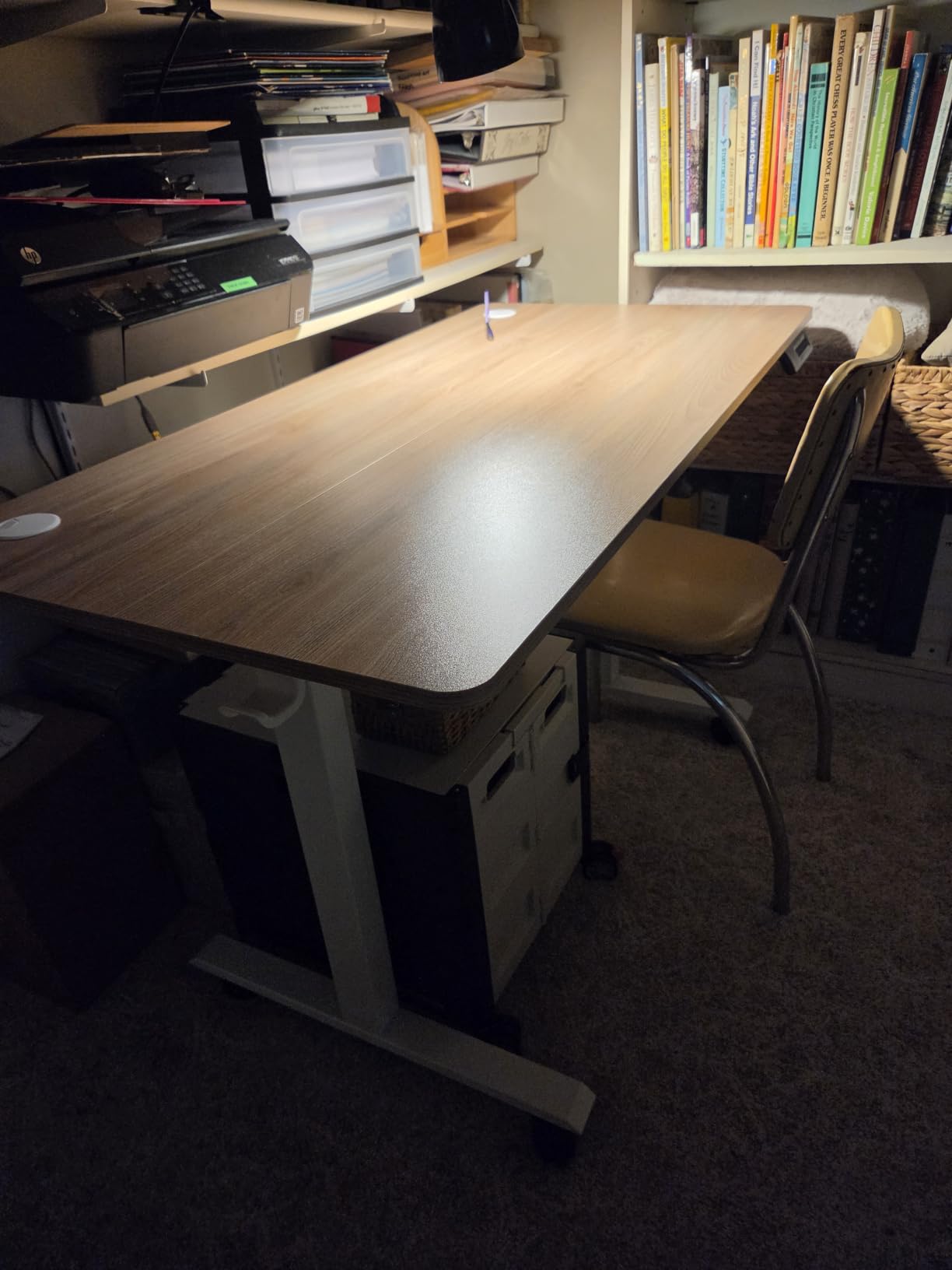 farexon 71x28 Inch Electric Standing Desk with Mouse Pad, Oak Gray customer photo 2
