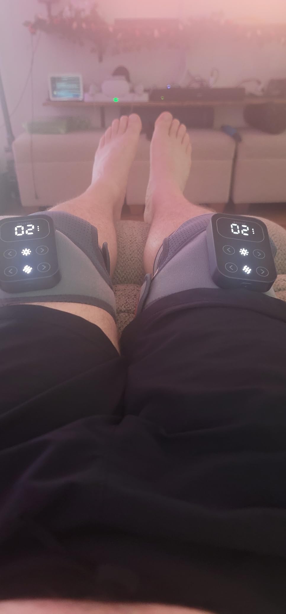 IKEEPFIT Cordless Knee Massager with Heat Vibration for Pain Relief, MAXwarm 4.0[2026 Upgraded] - Electric Heated Knee Brace with 5 Heat Levels and 3 Massage Mode, Gifts for Men Women (Grey, Pair) customer photo 1