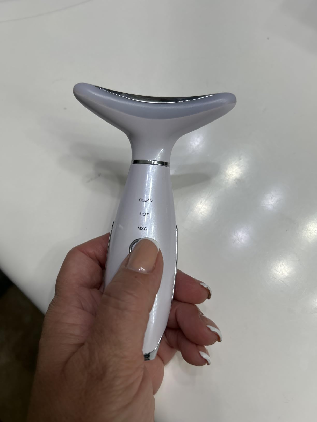 Dopsikn 7 Color Galvanic Machines - Red Light Therapy for Face and Neck, Face Massager Tool for Wrinkles, Double Chin, Vibrating Facial Massager with Thermals, Pink customer photo 1