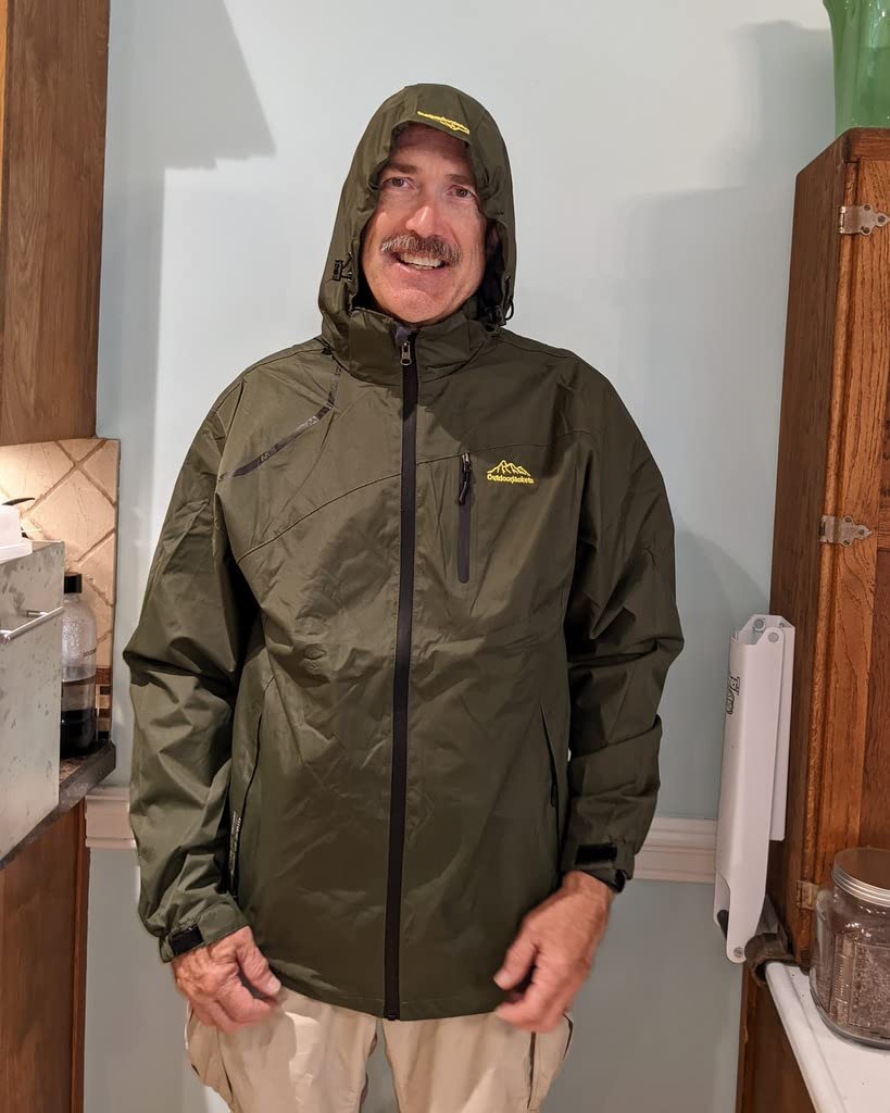 Mens Lightweight Waterproof Jacket Windproof Rain Hooded jackets for Running Hiking Cycling Travel M-7XL customer photo 2