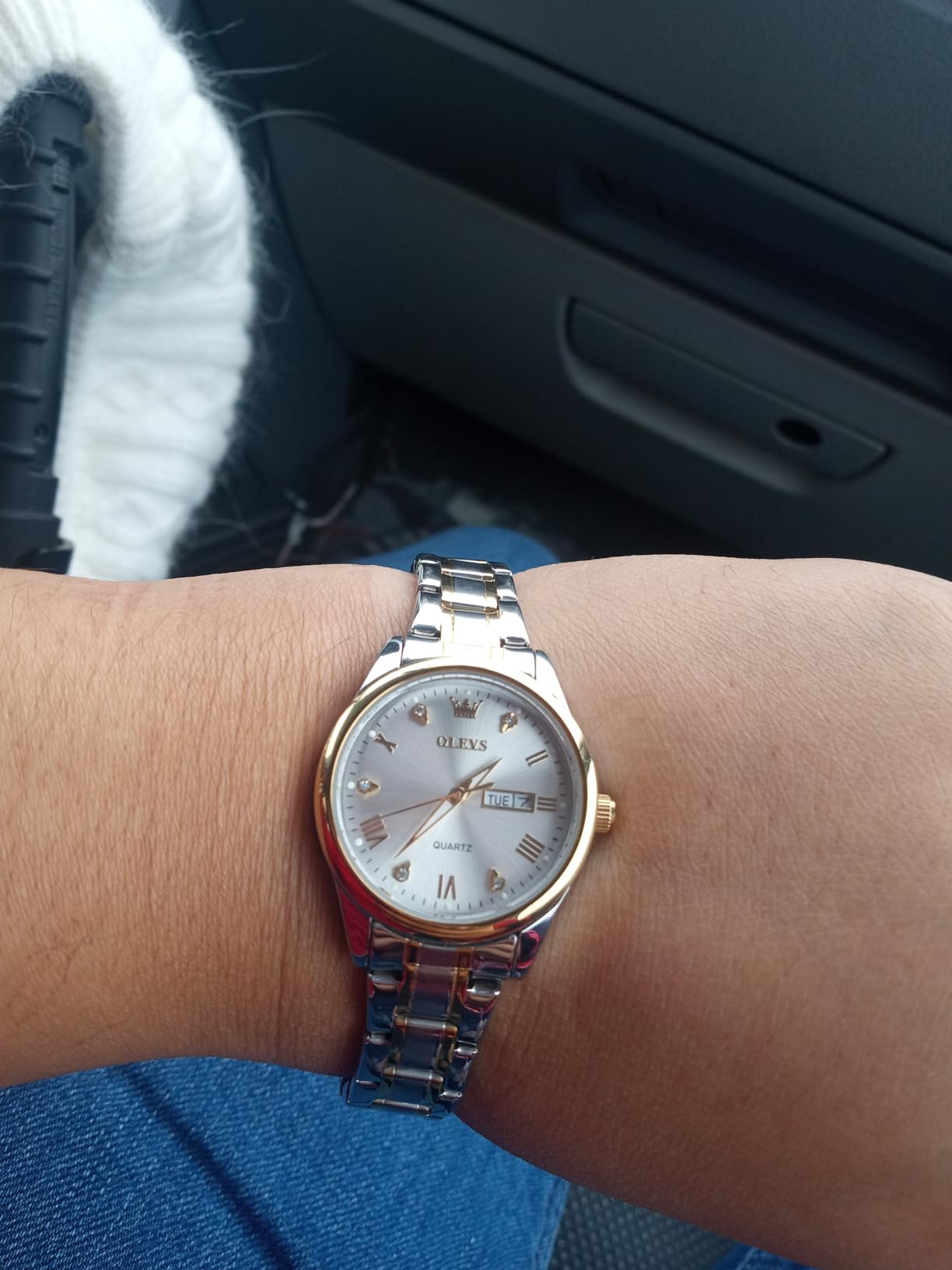 OLEVS Womens Watches Stainless Steel Small Dress Fashion Luxury Watch customer photo 2