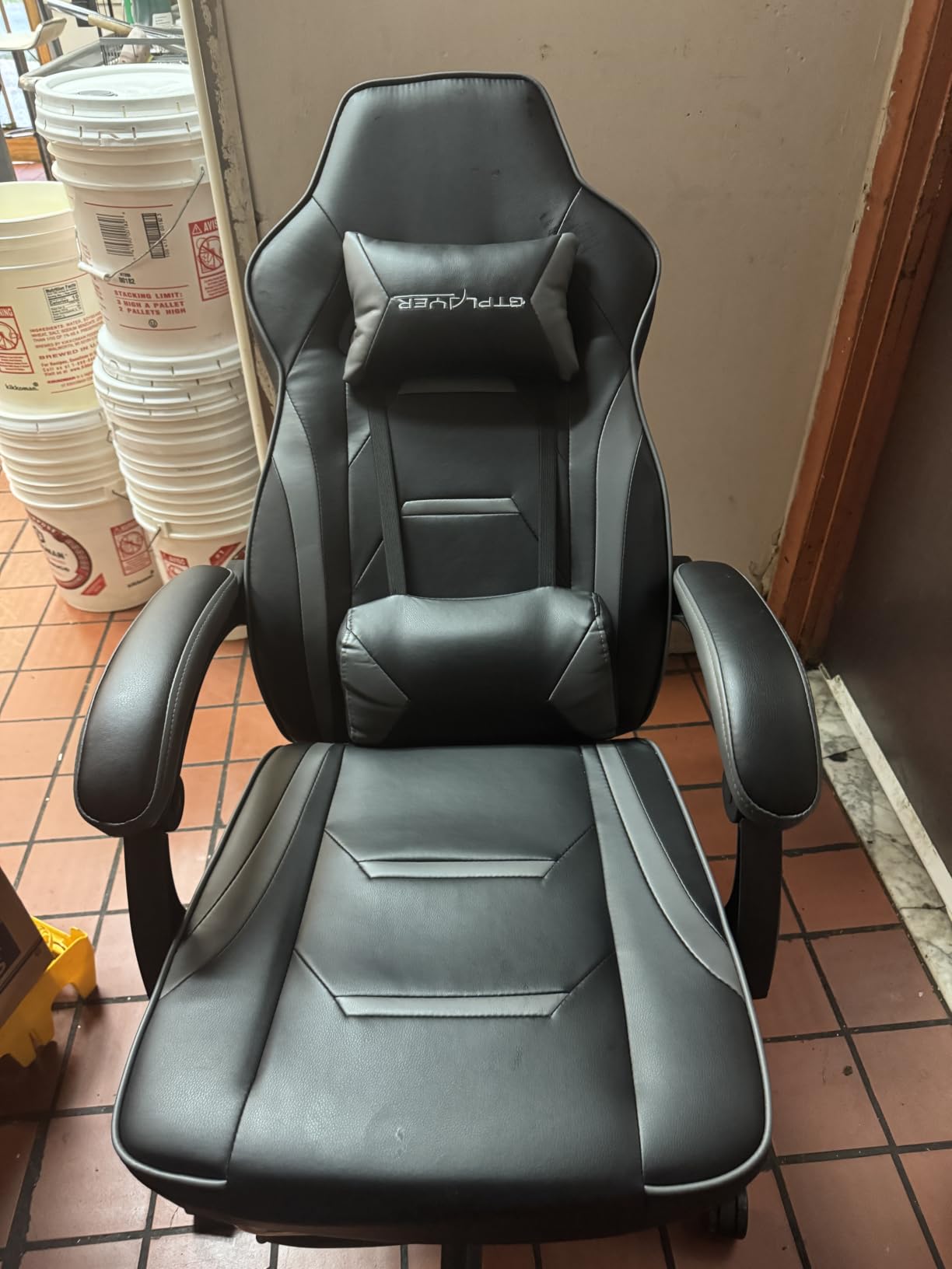 GTPLAYER Gaming Chair for Adults, Big and Tall 350LBS Heavy Duty Office Chair, Ergonomic High Back Lumbar Support and Recliner for Back Pain Relief, Sky Gray customer photo 1