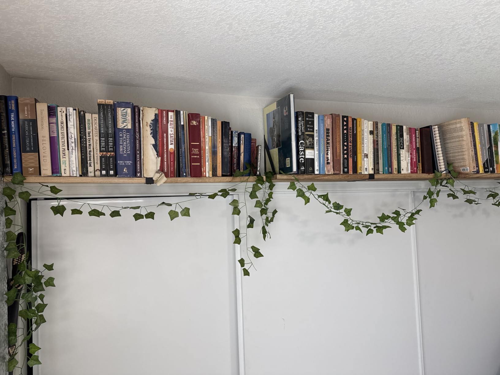 Floating Book Shelves Set of 3, Wall Bookshelf, 33 inch Long Wood Shelf for Wall Storage, Hanging Shelving for Bedroom, Bathroom, Living Room, Kitchen, Office and Plants (Black) customer photo 1