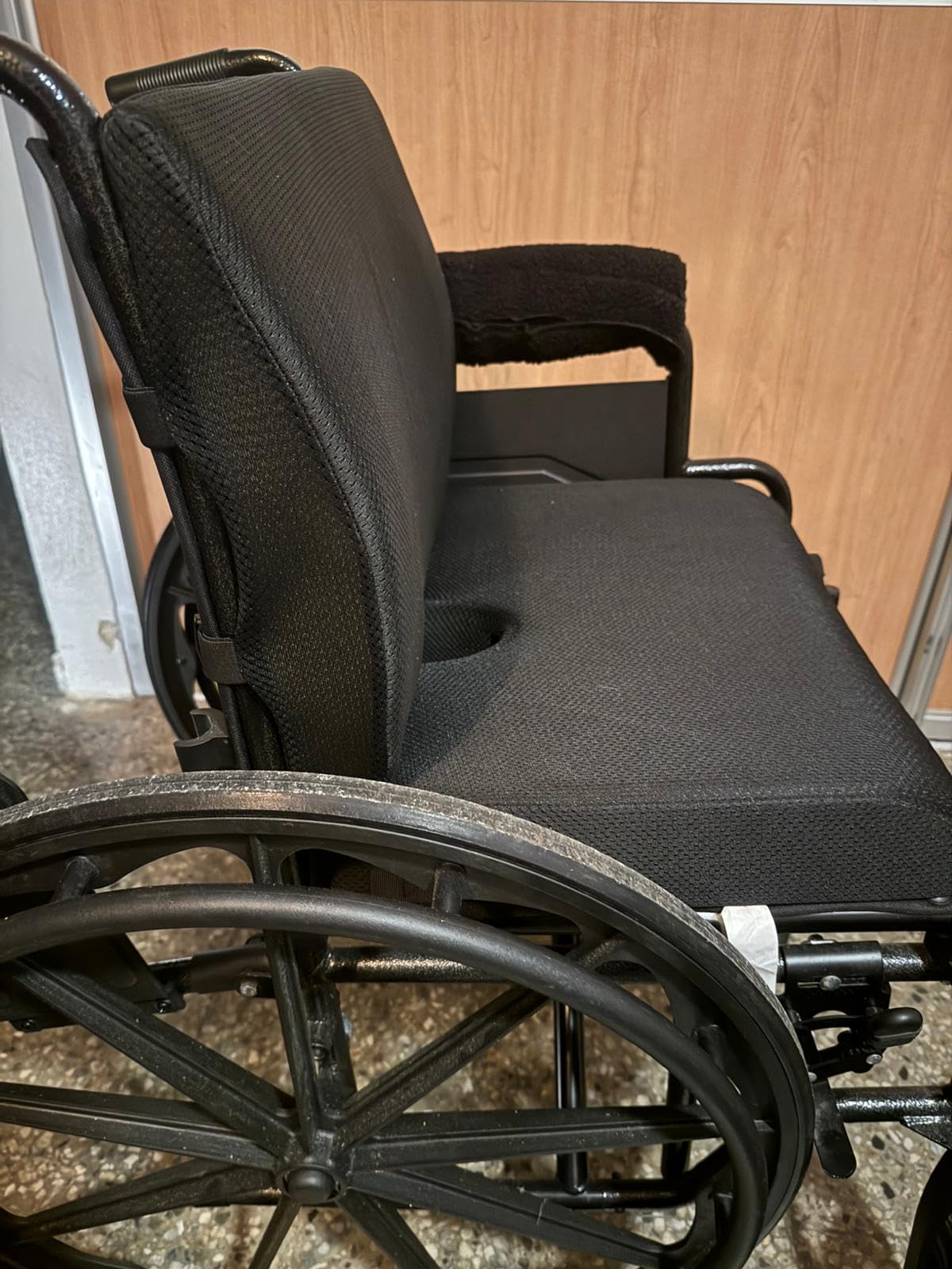 Wheelchair Cushion for Pressure Relief - (2-Piece Set) 18”x16” Anti-Slip Wheelchair Seat Cushions for Adults, Seniors with Lumbar Pillow and Removable Strap, Gel Cushion for Wheelchair customer photo 1