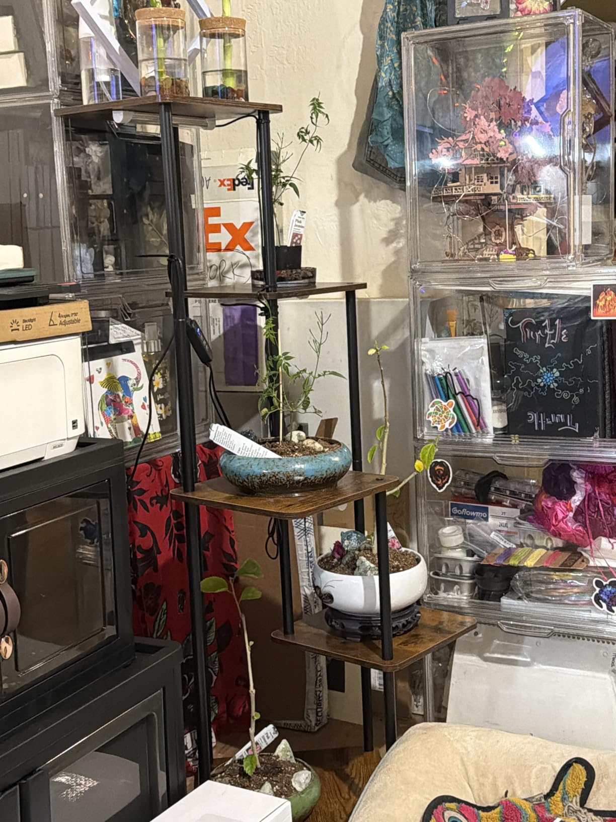 Bamworld Tall Plant Stand Indoor with Grow Light Corner Plant Shelf customer photo 1