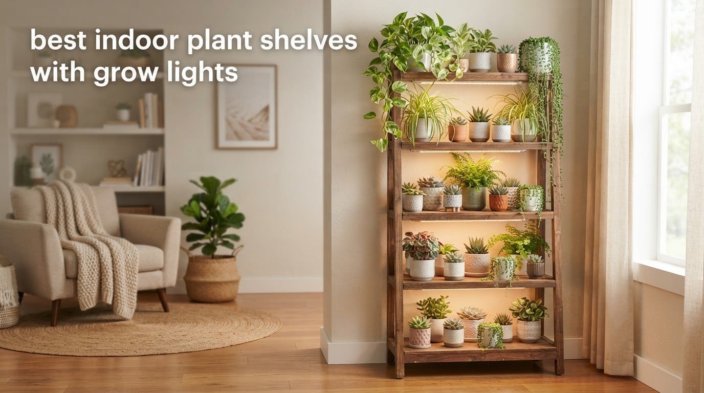 best indoor plant shelves with grow lights